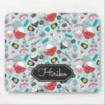 Cute Blue Sushi Pattern Mousepad<br><div class="desc">Kawaii Japanese sushi pattern on blue background decorates this mousepad.  Pattern features sushi,  rice bowls,  soy sauce, chopsticks and more.. A fun pattern for a sushi lover. Designed for you by Blackberry Boulevard.</div>