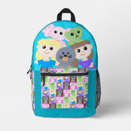 Cute Blue Toy Kids Backpack Bedruckter Rucksack