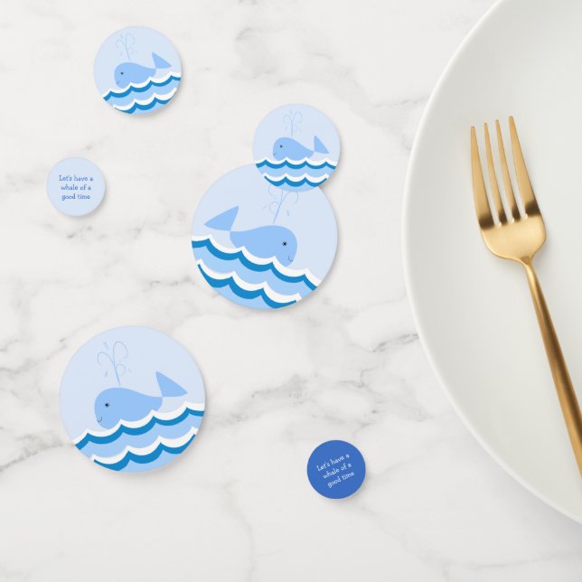 Cute Blue Whale Baby shower Confetti (Groupe)