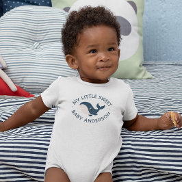 Cute Blue Whale Dolphin Sea Cartoon  Baby Strampler