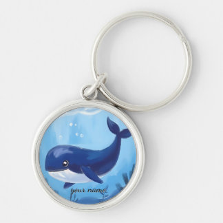 Cute Blue Whale Keychain Schlüsselanhänger