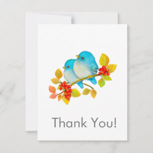 Cute Bluebirds Toutes Occassion Merci Carte pour n