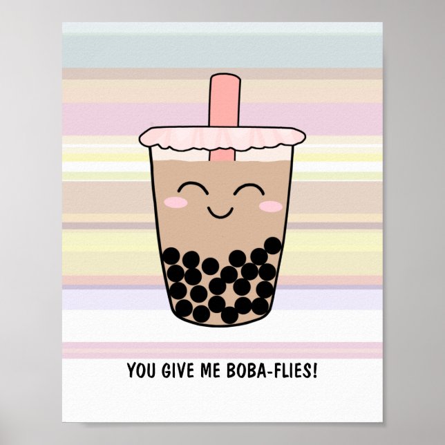 Cute Boba Milk Tea Pun Poster (Vorne)