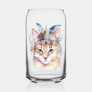 Cute boho aquarelle hippie chat design