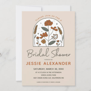Cute Boho Fleur sauvage Invitation de douche nupti