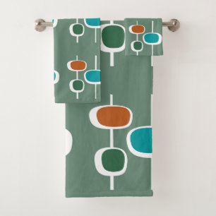 Cute boho motif retro années 1950 abstrait sauge v
