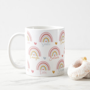 Cute boho multicolore arc-en-ciel rose mug