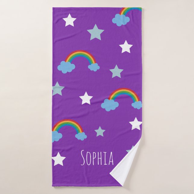 Cute Boho Purple Rainbow Girls Badehandtuch (Badehandtuch)