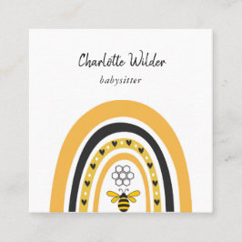Cute Boho Rainbow Babysitter Carte de visite