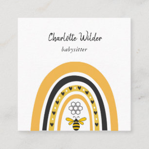 Cute Boho Rainbow Babysitter Carte de visite