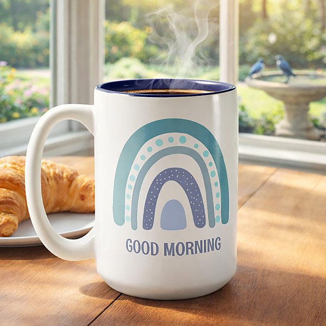 Cute Boho Rainbow Morning Coffee Mug Zweifarbige Tasse (Von Creator hochgeladen)