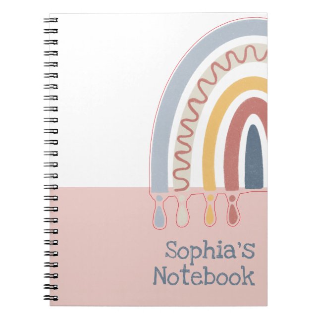 Cute Boho Rainbow Office Carnet scolaire (Devant)