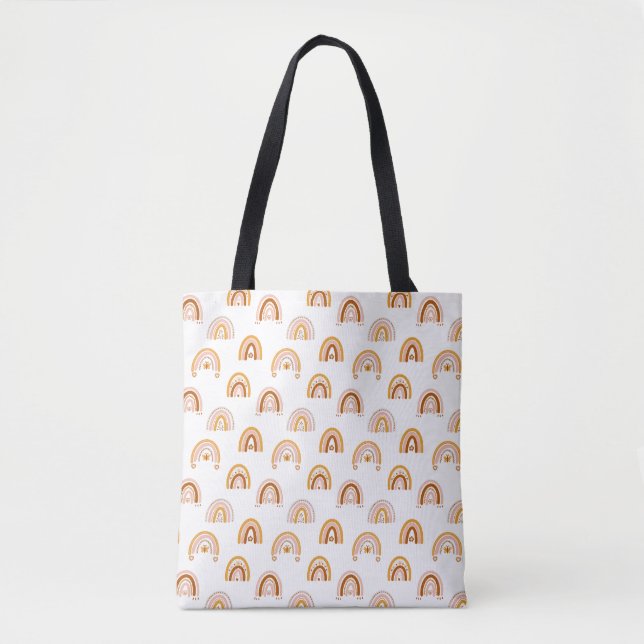 Cute Boho Rainbow Pattern Tote Bag Tasche (Vorderseite)