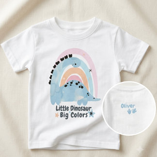 Cute Boho Watercolor Dinosaur Toddler, Personalize Baby T-shirt