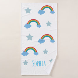 Cute Boho Whimsical Rainbow Girls Badehandtuch