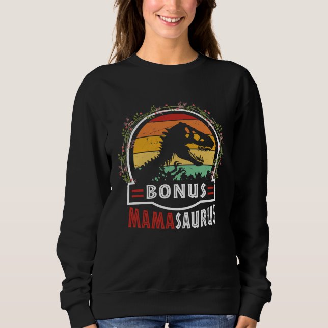 Cute Bonus Mama Saurus Rex Mamasaurus Stepmom Moth Sweatshirt (Vorderseite)
