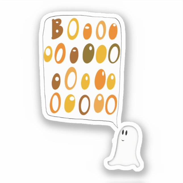 Cute BOO Ghost Halloween Aufkleber (Vorderseite)