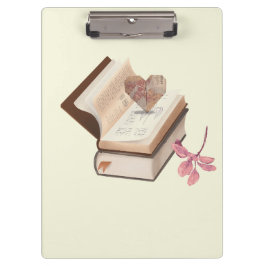 Cute book  withe map heart and flower klemmbrett