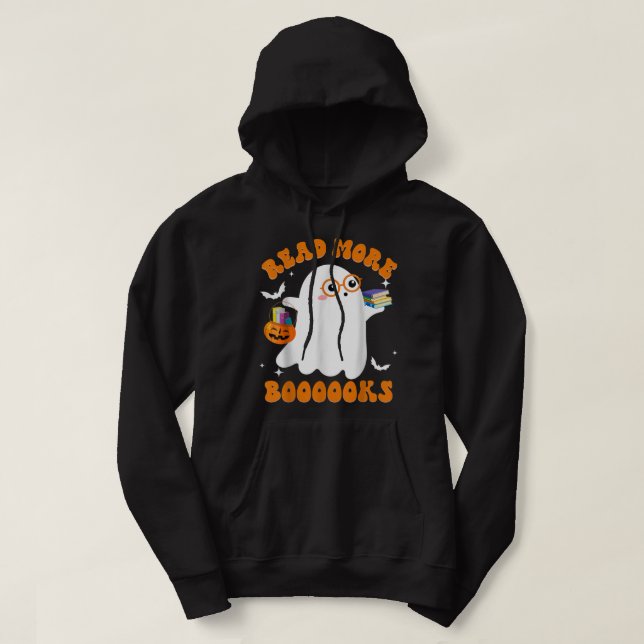 Cute Booooks Ghost Read More Books Funny Teacher H Hoodie (Design vorne)