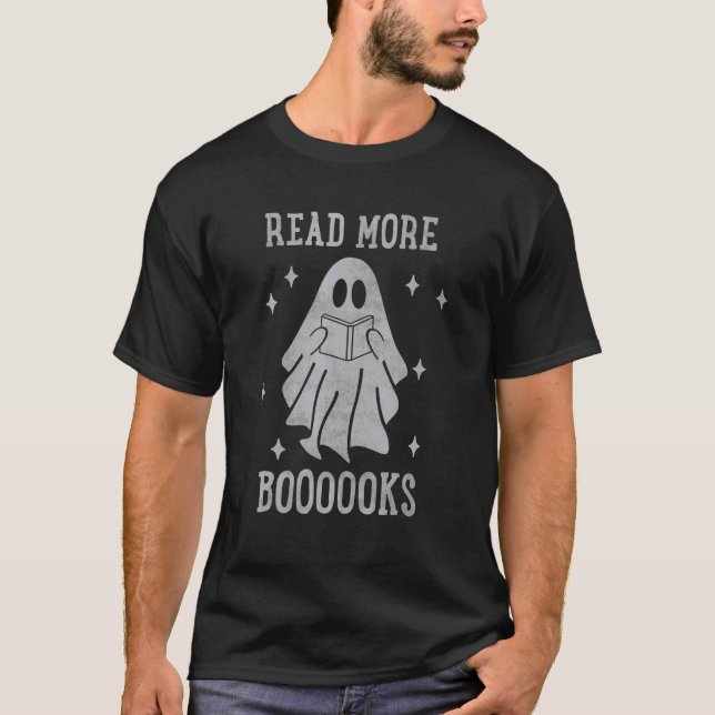 Cute Booooks Ghost Read More Books Funny Teacher H T-Shirt (Vorderseite)