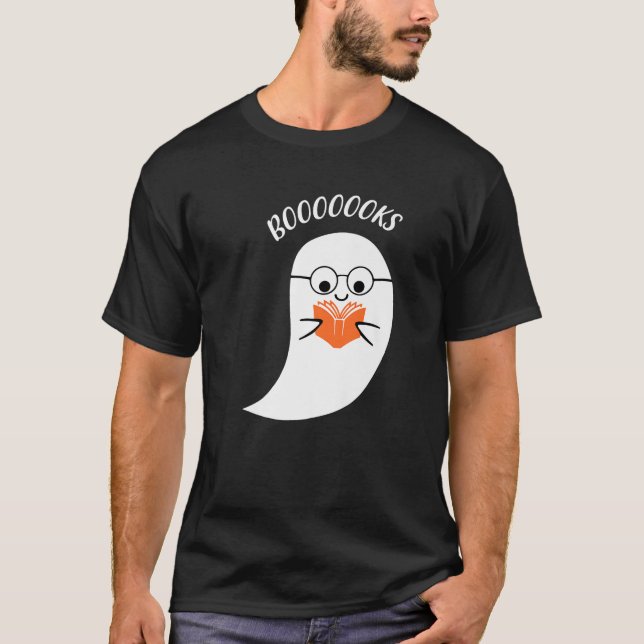 Cute Booooks Ghost Read More Books Funny Teacher H T-Shirt (Vorderseite)