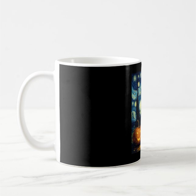 Cute Border Collie Dog Halloween Jack O Lantern Pu Kaffeetasse (Links)