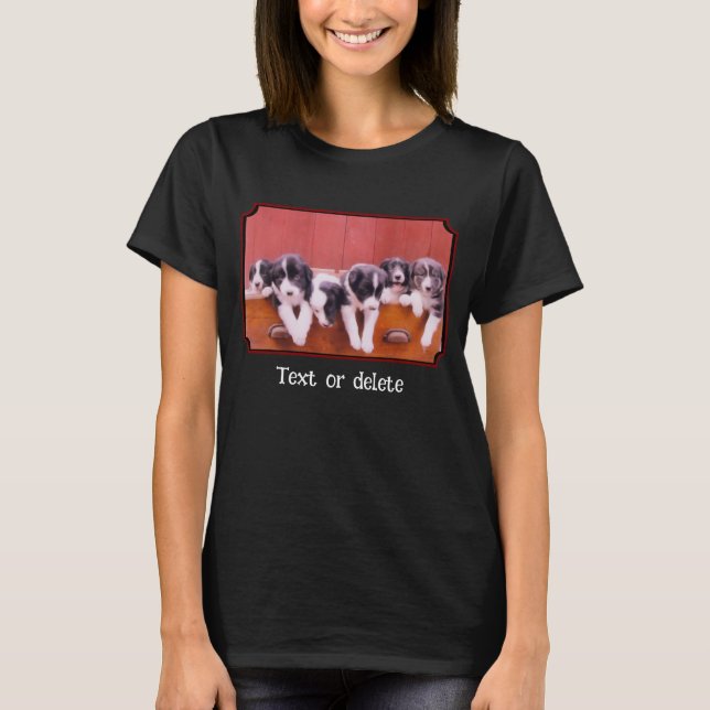 Cute Border Collie Puppies Personalized T-Shirt (Vorderseite)