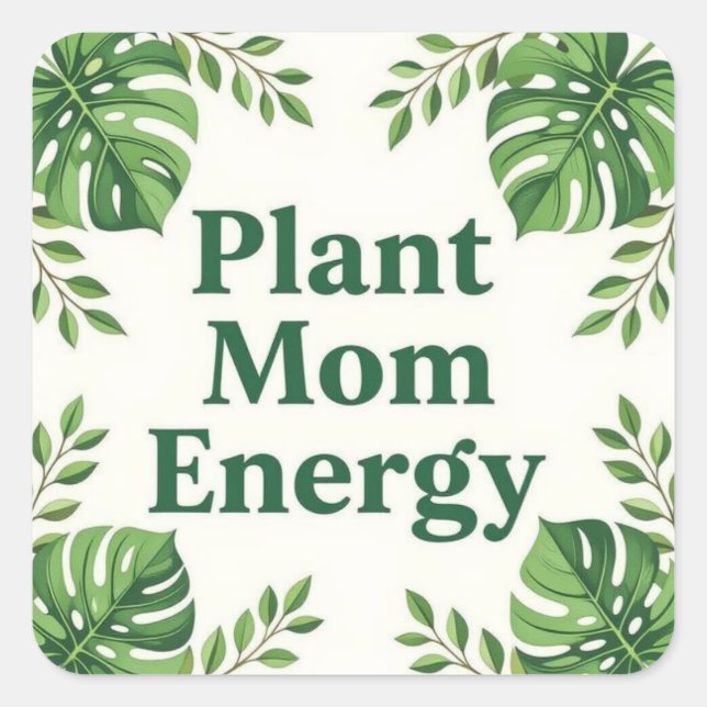 Cute Botanical Designs for Plant Moms Quadratischer Aufkleber (Vorderseite)