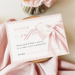 Cute Bow Diaper Raffle Begleitkarte