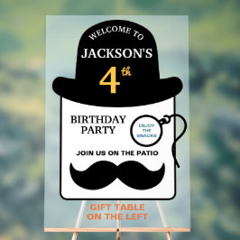 Cute Bowler Hat and Monocle Any Age Birthday Party Acrylschild