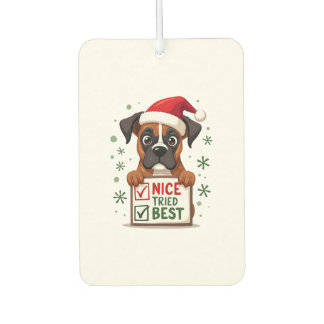 Cute Boxer dog Dog Christmas Nice Tried my Best  ( Autolufterfrischer