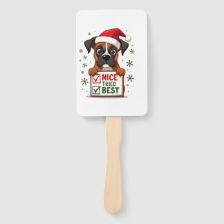 Cute Boxer dog Dog Christmas Nice Tried my Best  ( Fächer