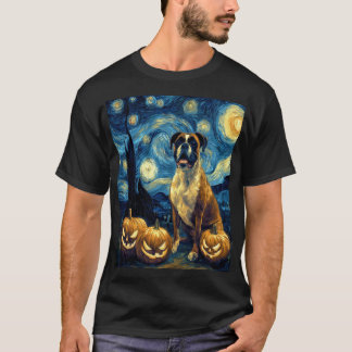 Cute Boxer Halloween Jack O Lantern Pumpkin Face S T-Shirt