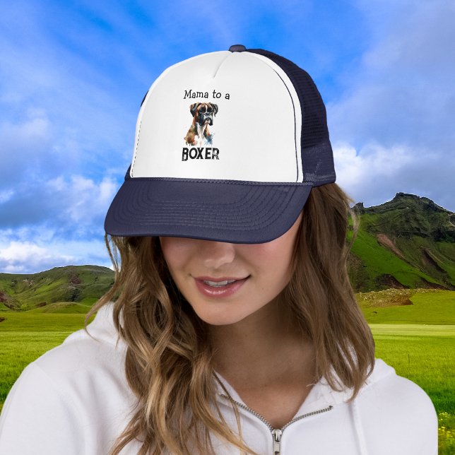 Cute Boxer Mama Brown personalize Truckerkappe (Elegant)