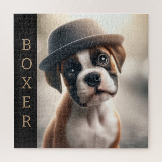 Cute Boxer Puppy – Stylish Dog Art (Vertikal)