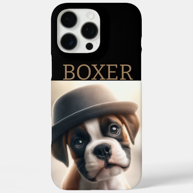 Cute Boxer Puppy – Stylish Dog Art iPhone 16 Pro Max Hülle (Rückseite)