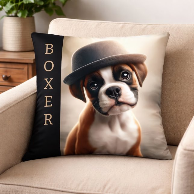 Cute Boxer Puppy – Stylish Dog Art Kissen (Von Creator hochgeladen)