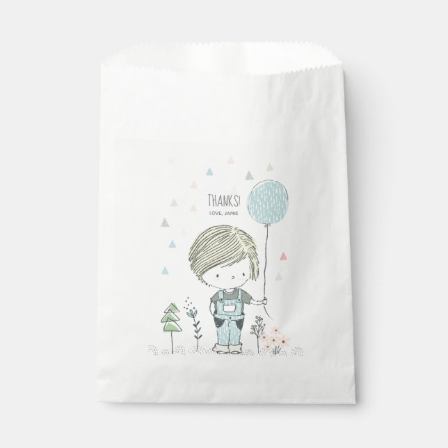 Cute Boy avec Balloon Anniversaire Sacs (Devant)