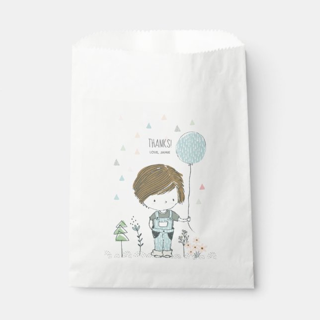 Cute Boy avec Balloon Anniversaire Sacs (Devant)
