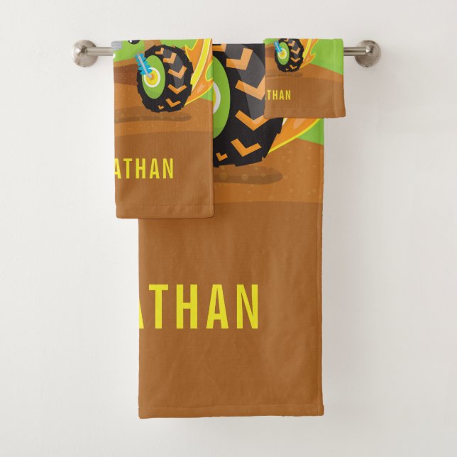 Cute Boy Green Monster Camion Personnalisé (En situation)