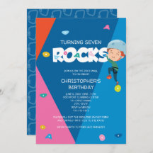 Cute Boy Rock Escalade Invitation d'anniversaire