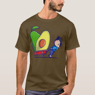 Cute Boy With Avocado Cartoon T-Shirt