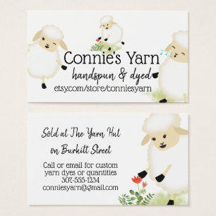 Cute brebis tricot crochet fil carte de visite