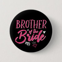 Cute Brother of The Bride Pink Calligraphy Script