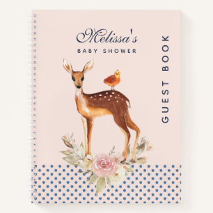 Cute Brown aquarelle Baby shower de cerfs Livre d'