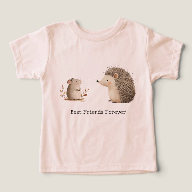 Cute Brown Cream Hérisson Souris Meilleurs amis (Design Recto)