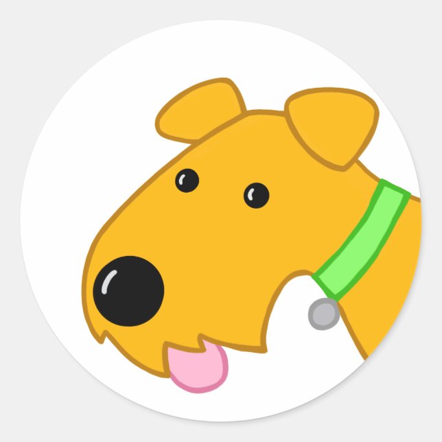 Cute Brown Puppy Docker Runder Aufkleber (Vorderseite)