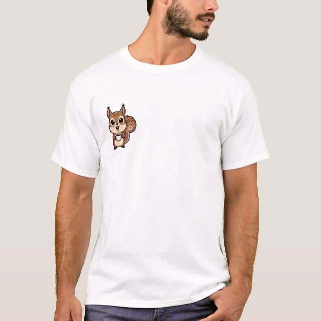 Cute Brown Squirrel Cartoon T-Shirt (Vorderseite)