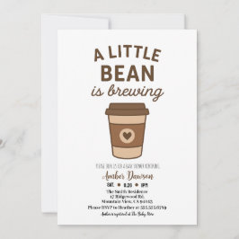 Cute Brown & White Neutral Coffee Baby Shower Anno Ankündigung