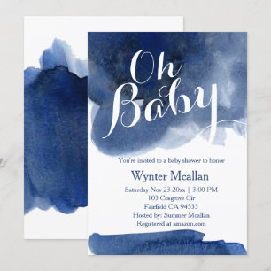 Cute brune marine bleu cascadien invitation à la d